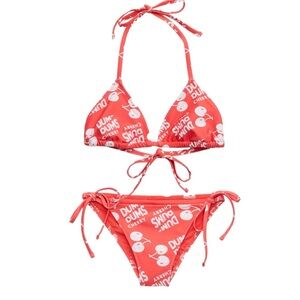 Aerie Dum Dums Cherry Bikini Set Red Triangle String Tie Y2K Retro XS